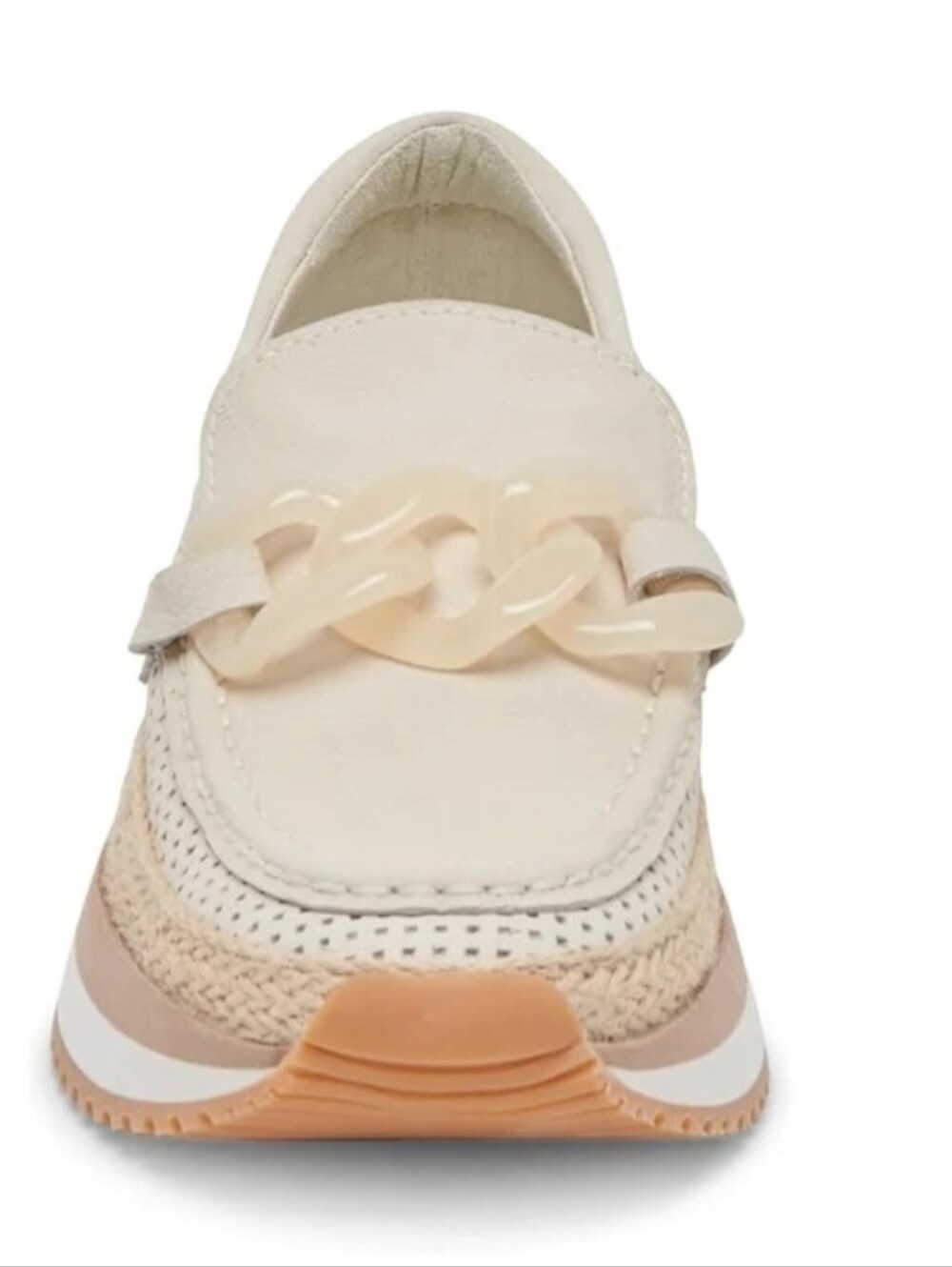Dolce Vita Jhenee Ivory Leather Espadrille Platform Sneakers 6.5